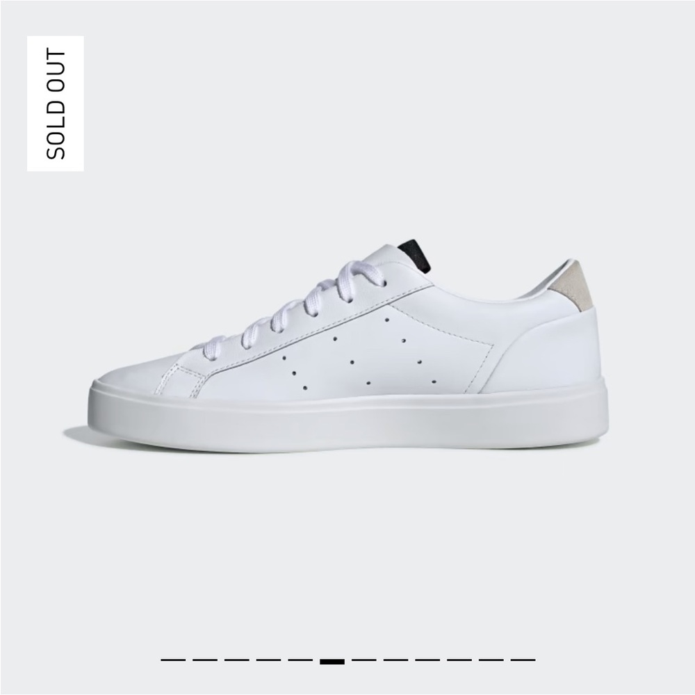Adidas Sleek White Leather Sneakers with Gold Accent - Picture 9 of 10